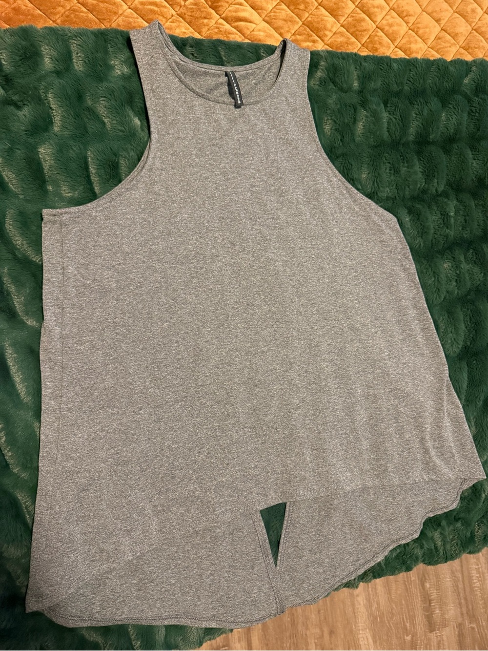 Carbon38 Heather Gray High-Neck Sleeveless Tank